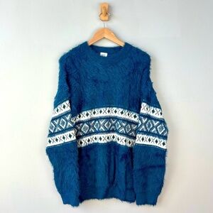NEW | Urban Outfitters BDG Fuzzy Fairisle Crew Neck Sweater
